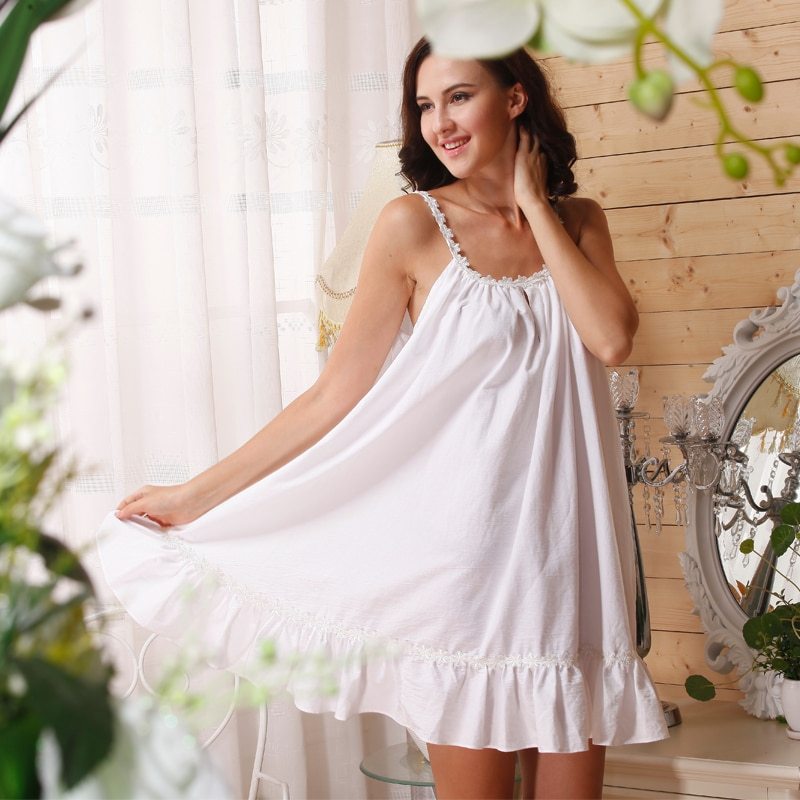 sleeveless poly cotton nightdress