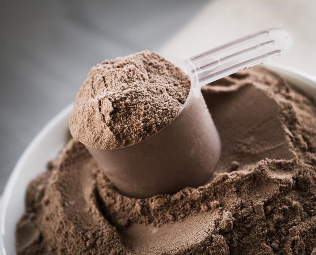 a scoop of whey protein