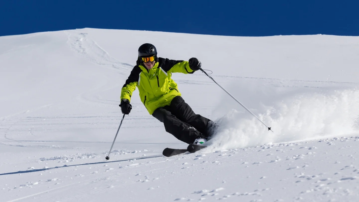 a man skiing