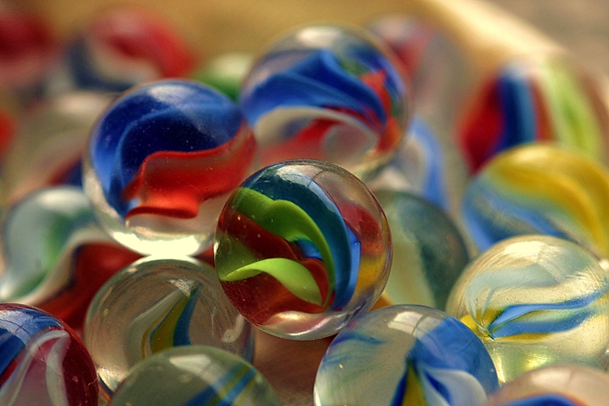 glass marbles up close