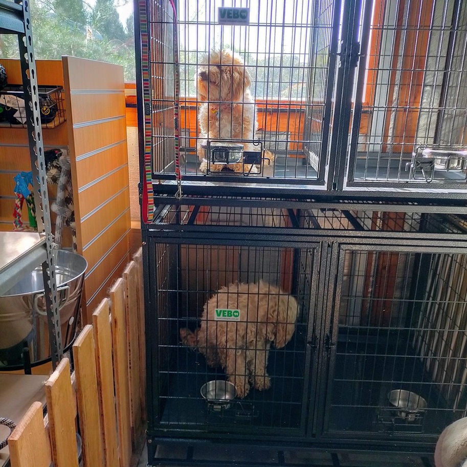 VEBO Metal Tube Stackable Twin Dog Cage (4 Berth Large Double)